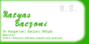 matyas baczoni business card